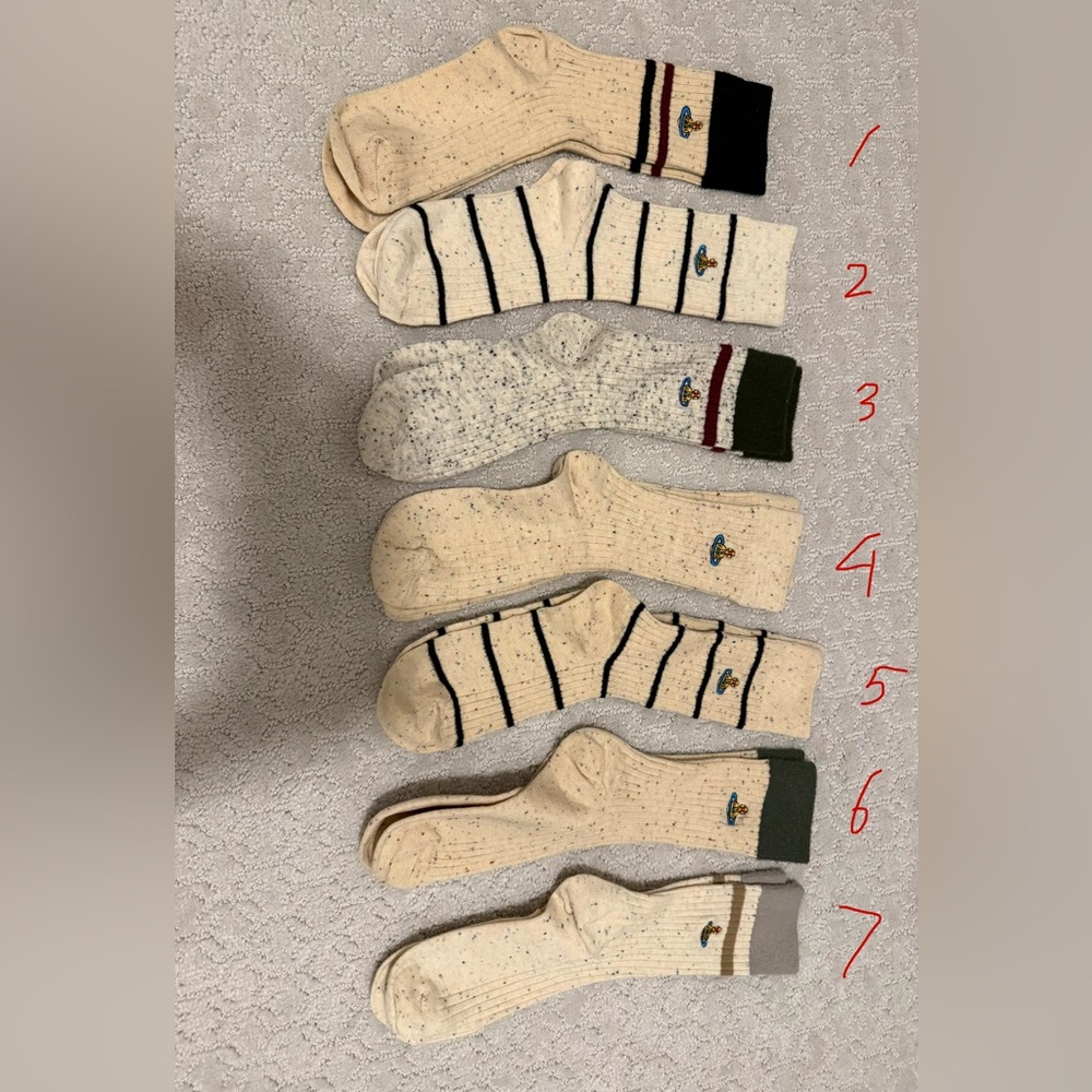 Vivienne Westwood Cream and Black Striped Socks
